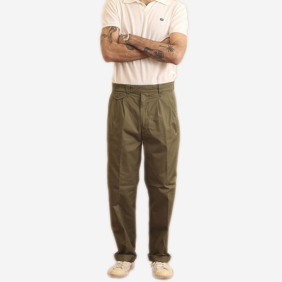 Sacks Two-Pleat Pants - Olive Green