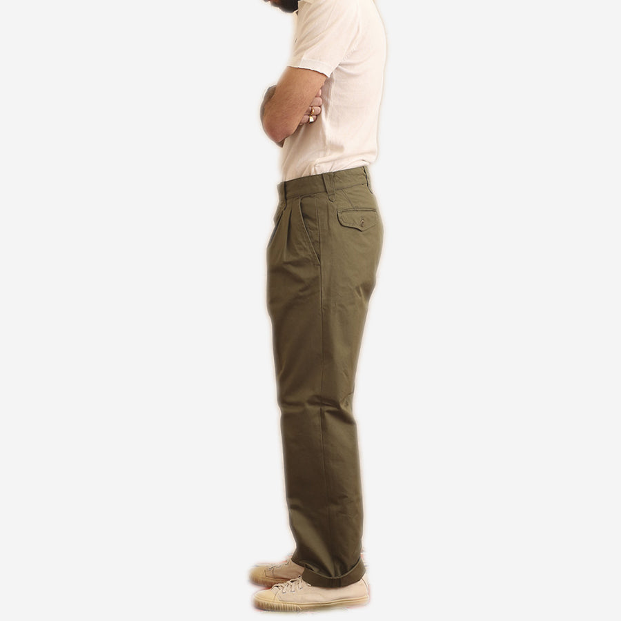 Sacks Two-Pleat Pants - Olive Green