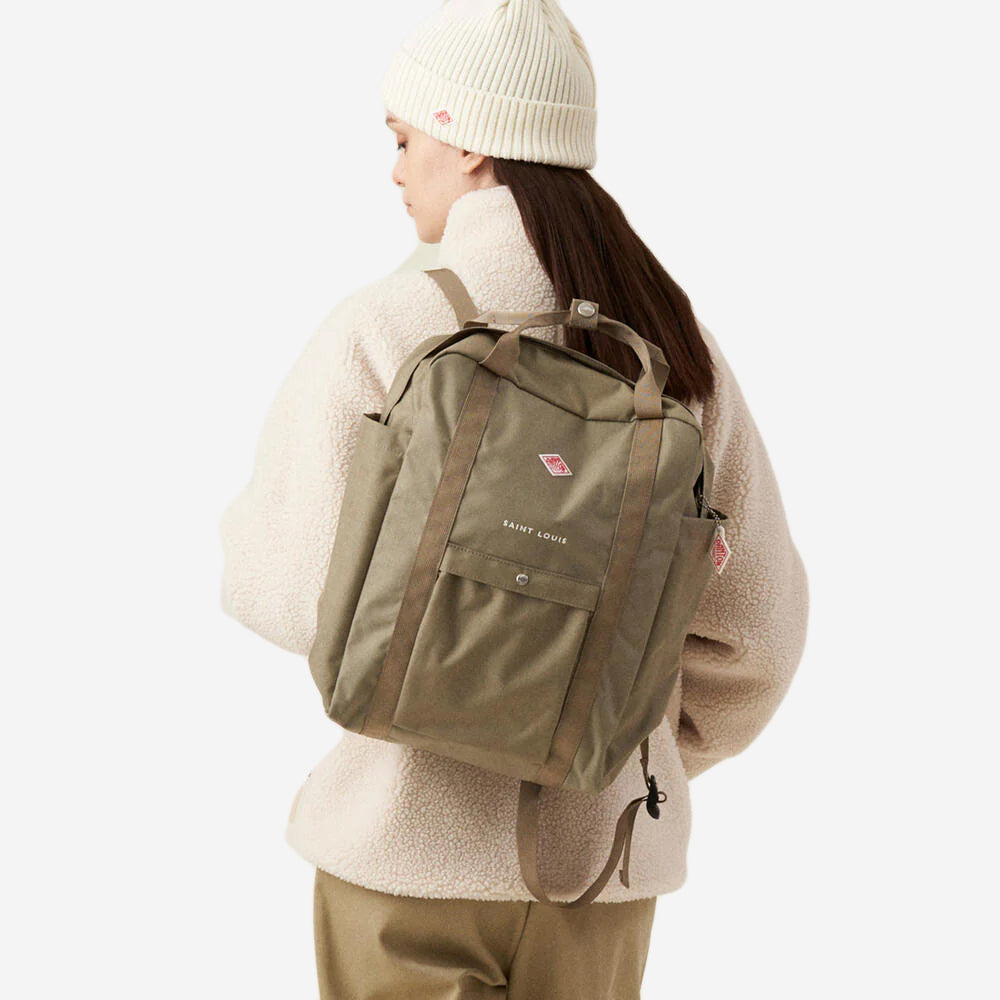Saint Louis Cordura Canvas 2-Way Backback Tote - Greige