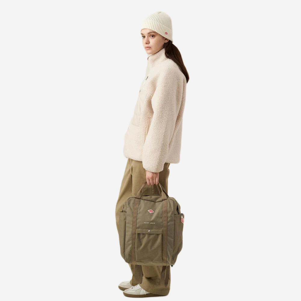 Saint Louis Cordura Canvas 2-Way Backback Tote - Greige