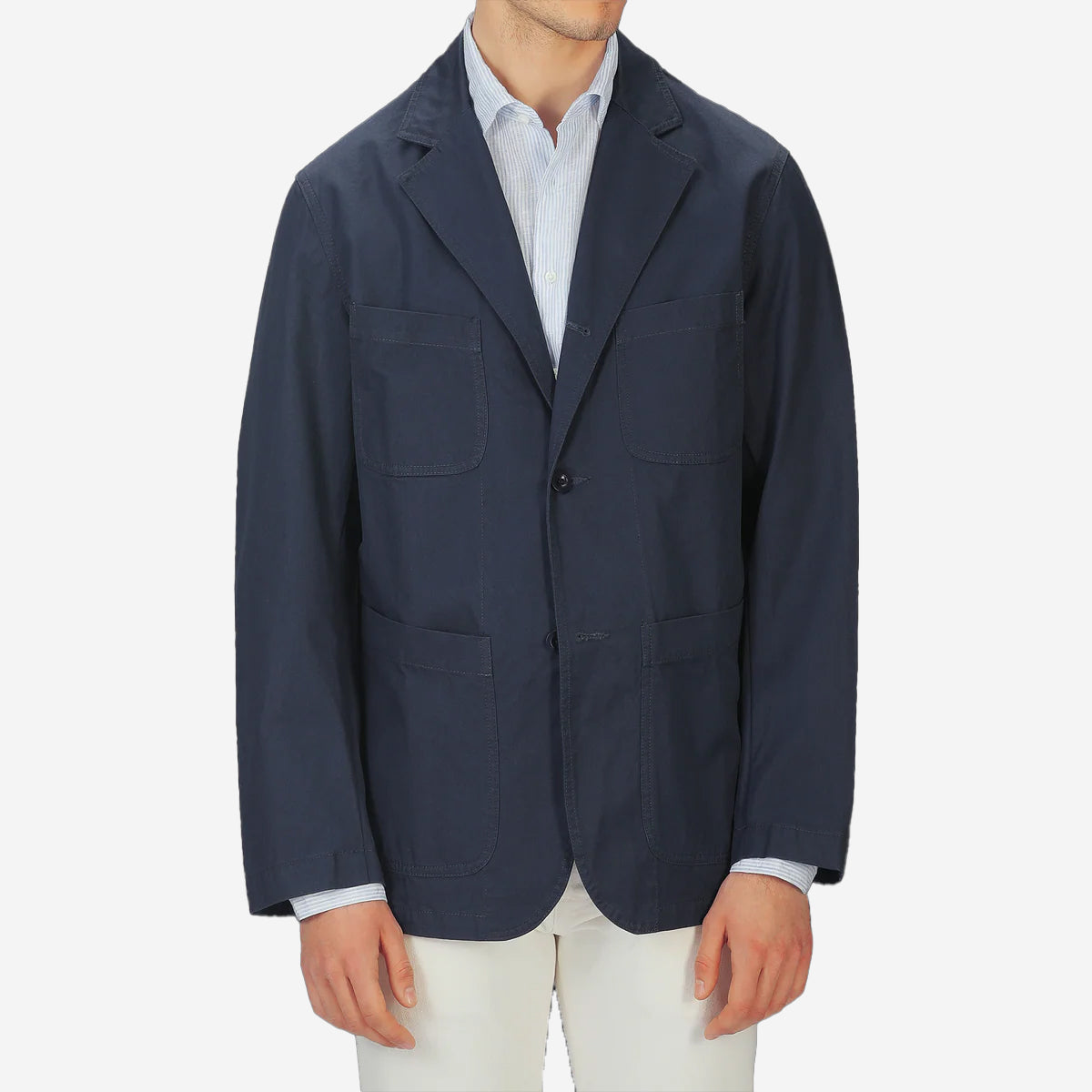 East Harbour Surplus - Sawyer Patch Pocket Gabardine Blazer - Navy