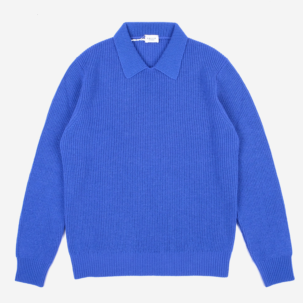 Seattle Merino Wool Corn Knit Polo - Blue