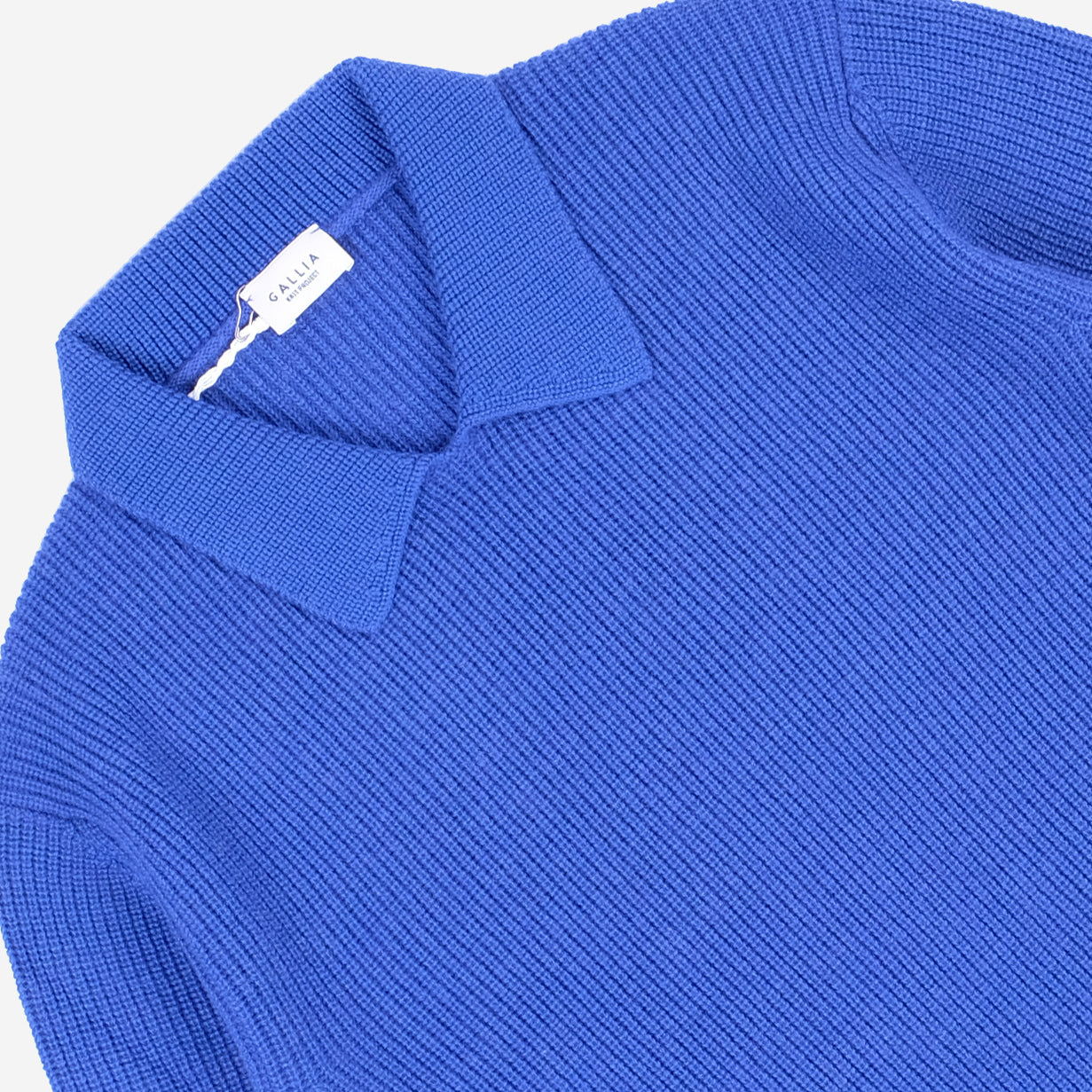 Seattle Merino Wool Corn Knit Polo - Blue