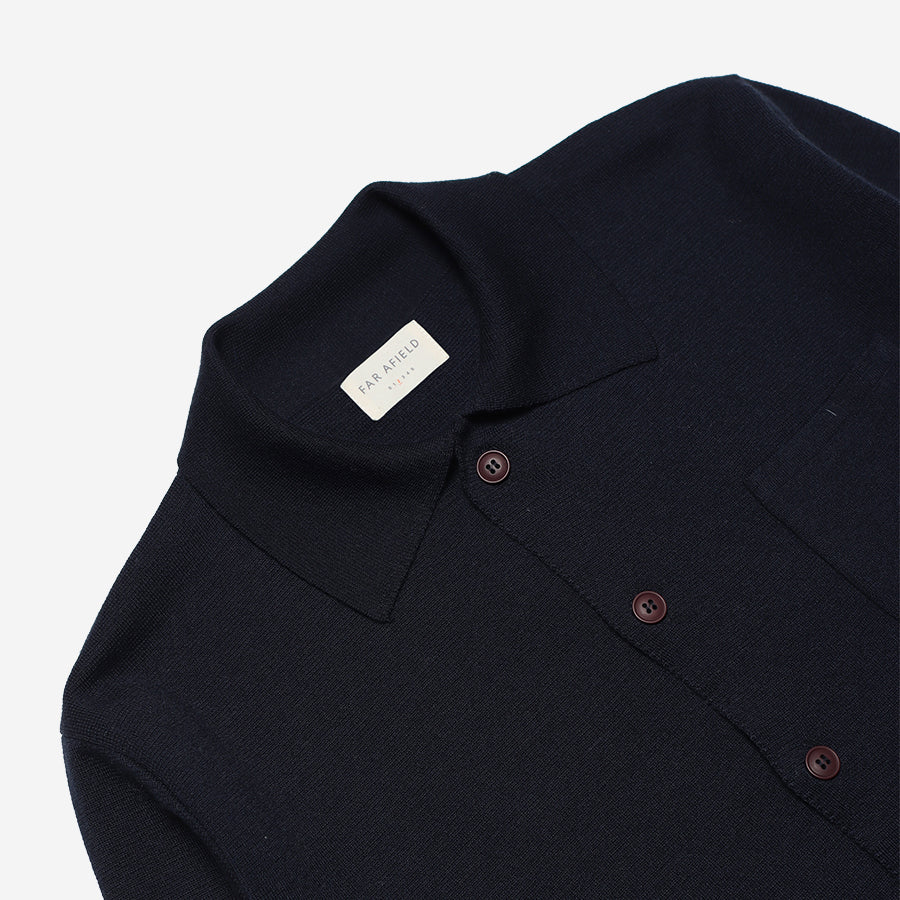 Station Merino Wool Cardigan - Navy
