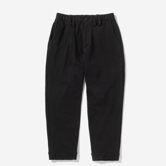 Stretch Ankle Tapered Trousers - Black