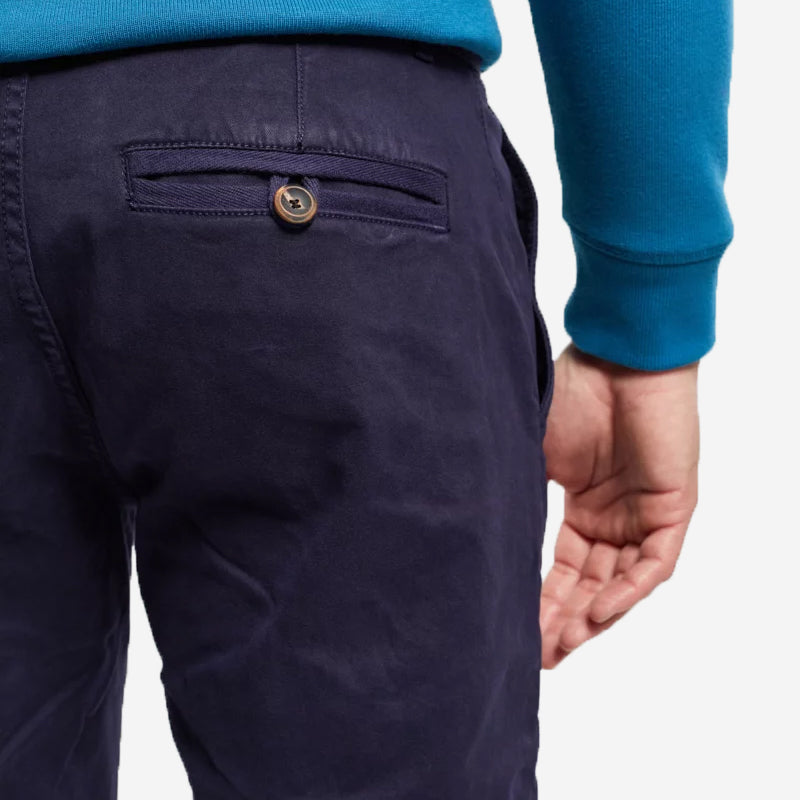 Stretch Poplin Chino - Navy (Marine Deep)