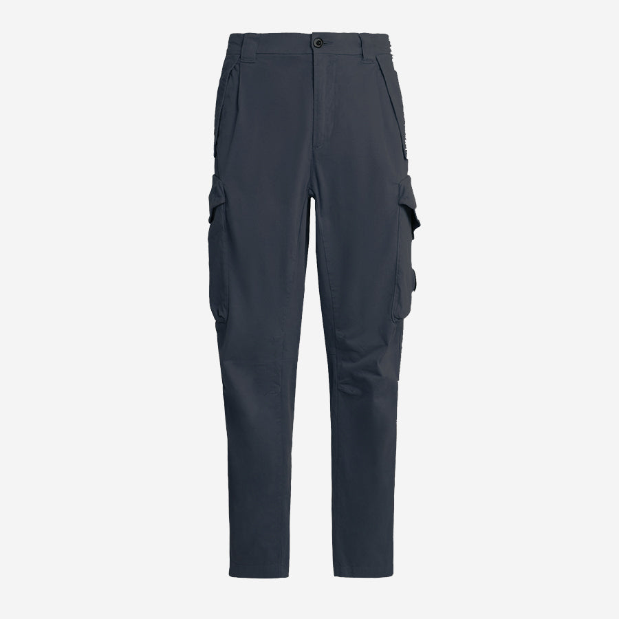 Stretch Sateen Lens Cargo Pants Loose Fit - Total Eclipse Navy