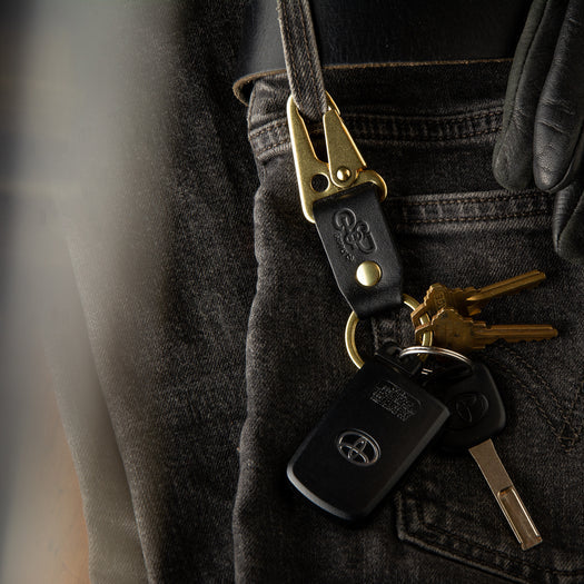 Stubby Leather Key Hook - Black