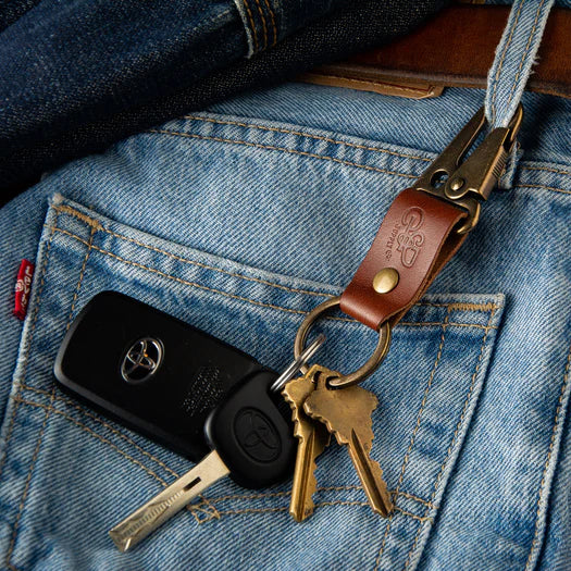 Stubby Leather Key Hook - Brown