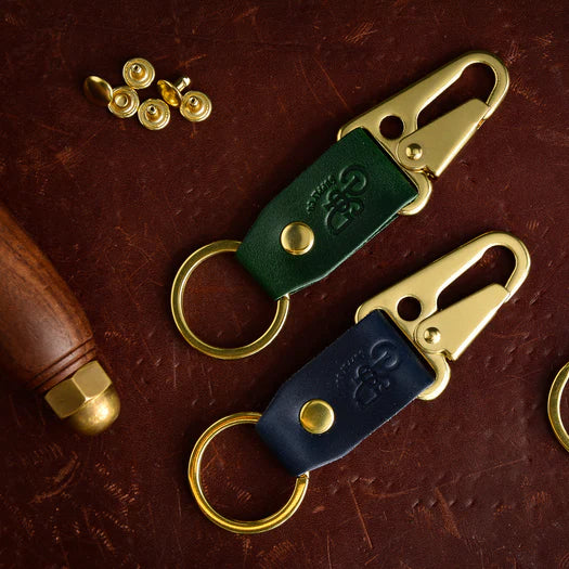 Stubby Leather Key Hook - Navy