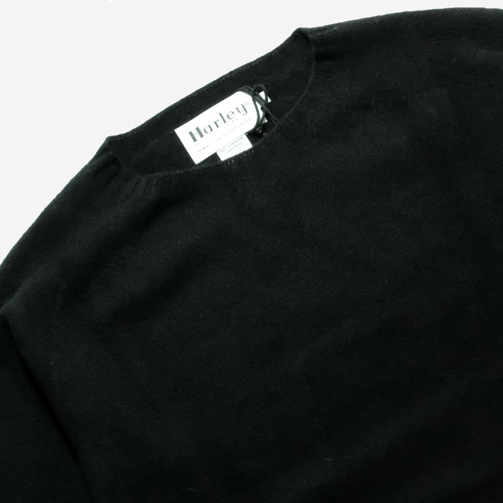 Superfine Lambswool Crew Sweater - Black