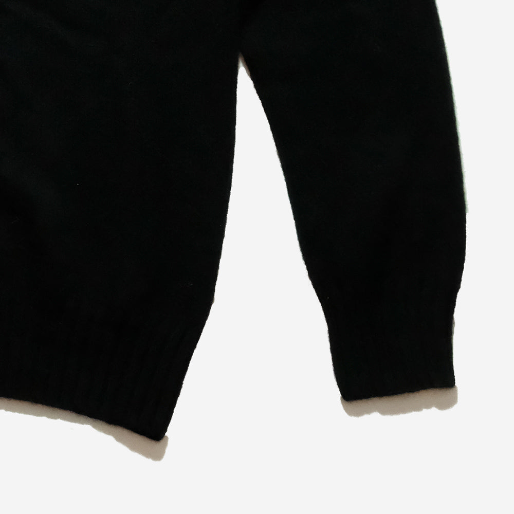 Superfine Lambswool Crew Sweater - Black
