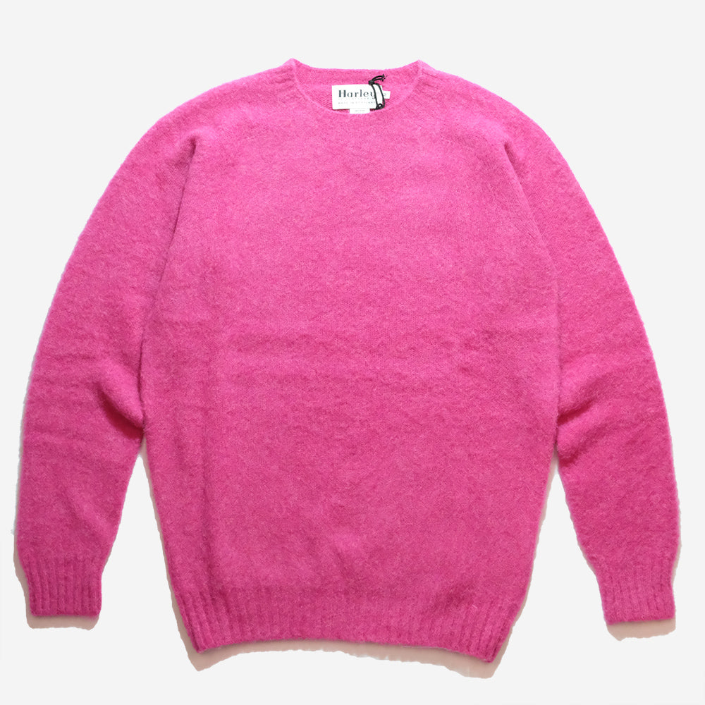 Supersoft Shaggy Wool Crew Sweater - Carnation