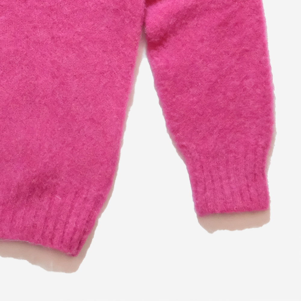 Supersoft Shaggy Wool Crew Sweater - Carnation