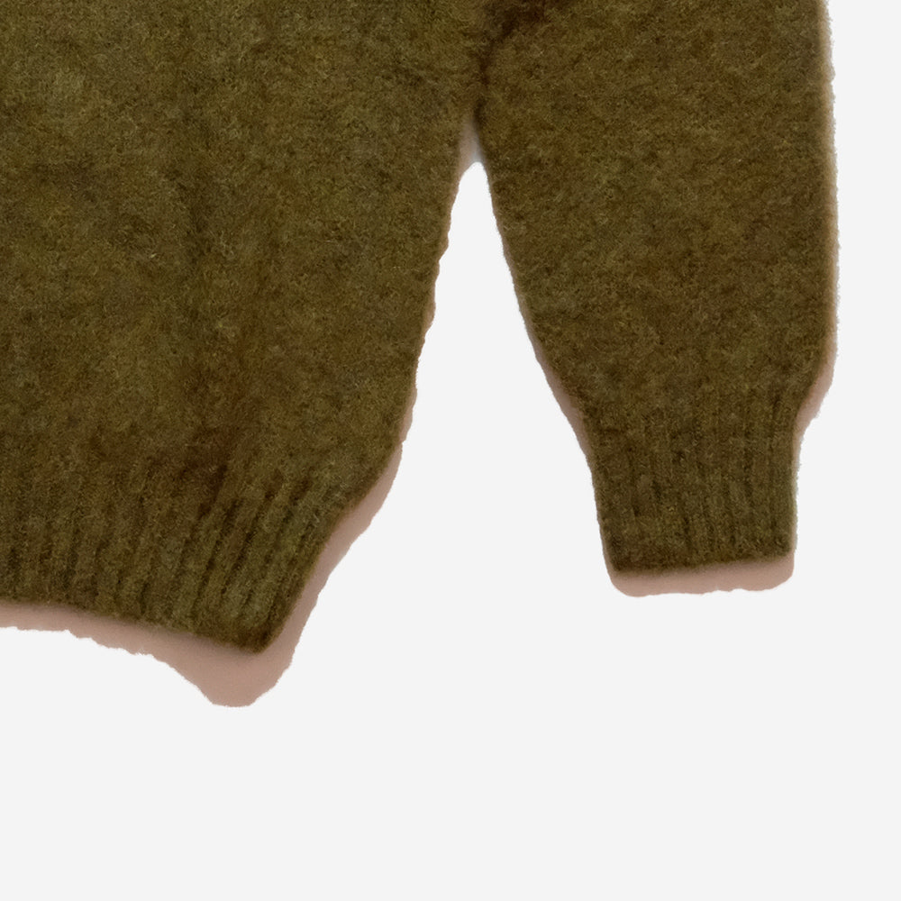 Supersoft Shaggy Wool Crew Sweater - Dark Olive