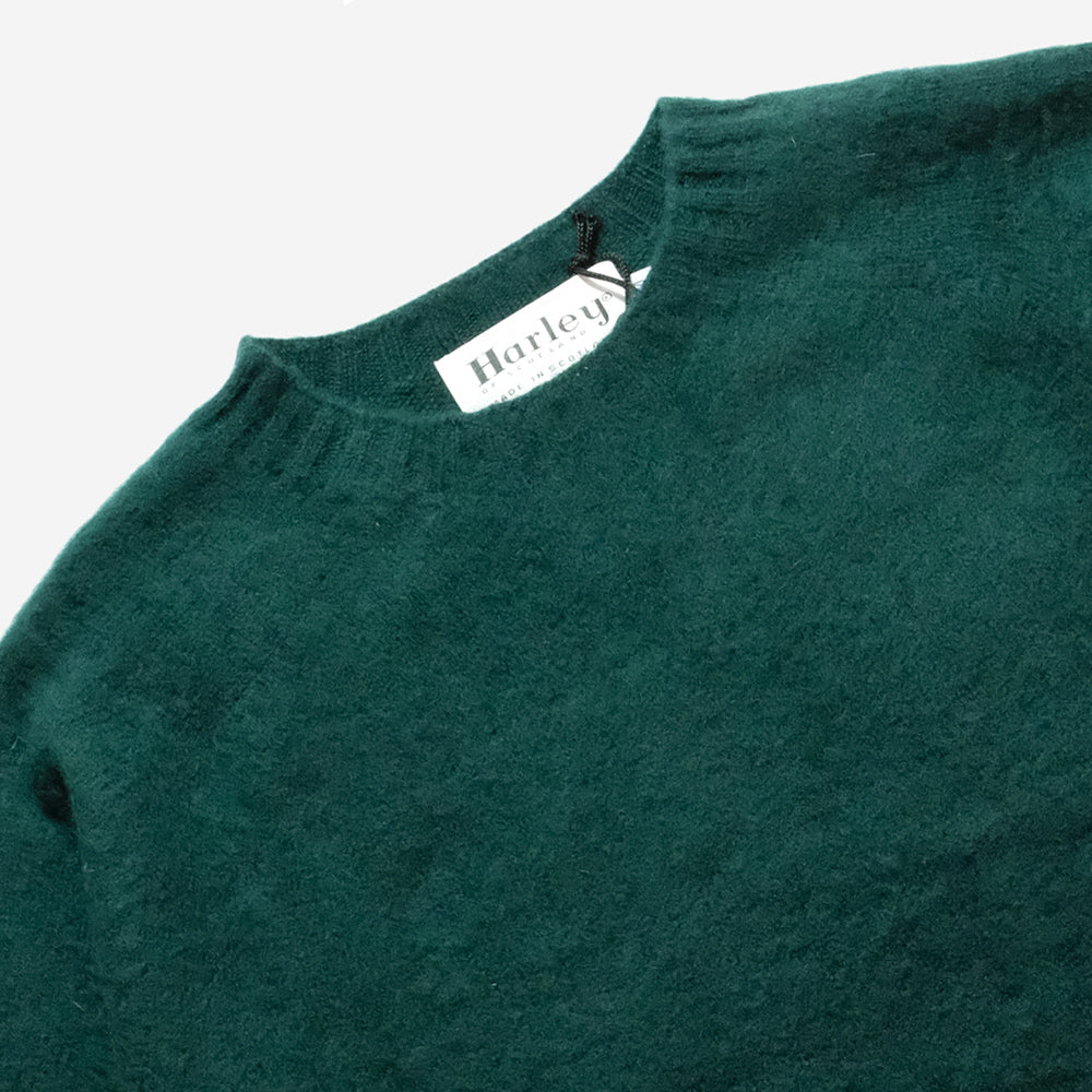 Supersoft Shaggy Wool Crew Sweater - Forest Green