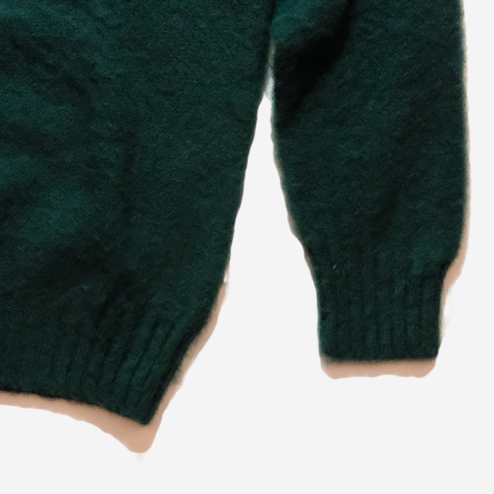 Supersoft Shaggy Wool Crew Sweater - Forest Green