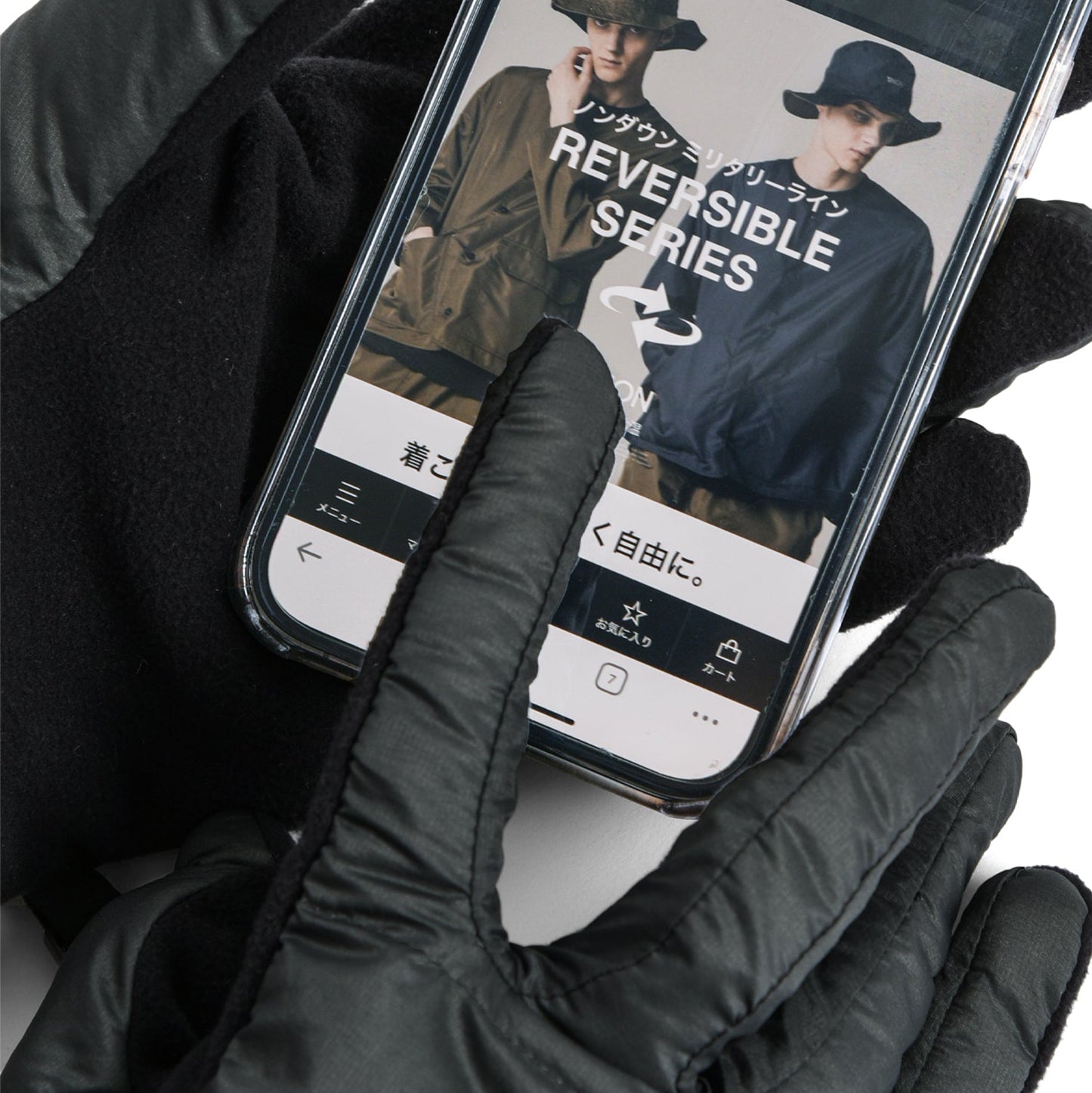 Mountain Light Down x Polartec Glove (900FP) - Black