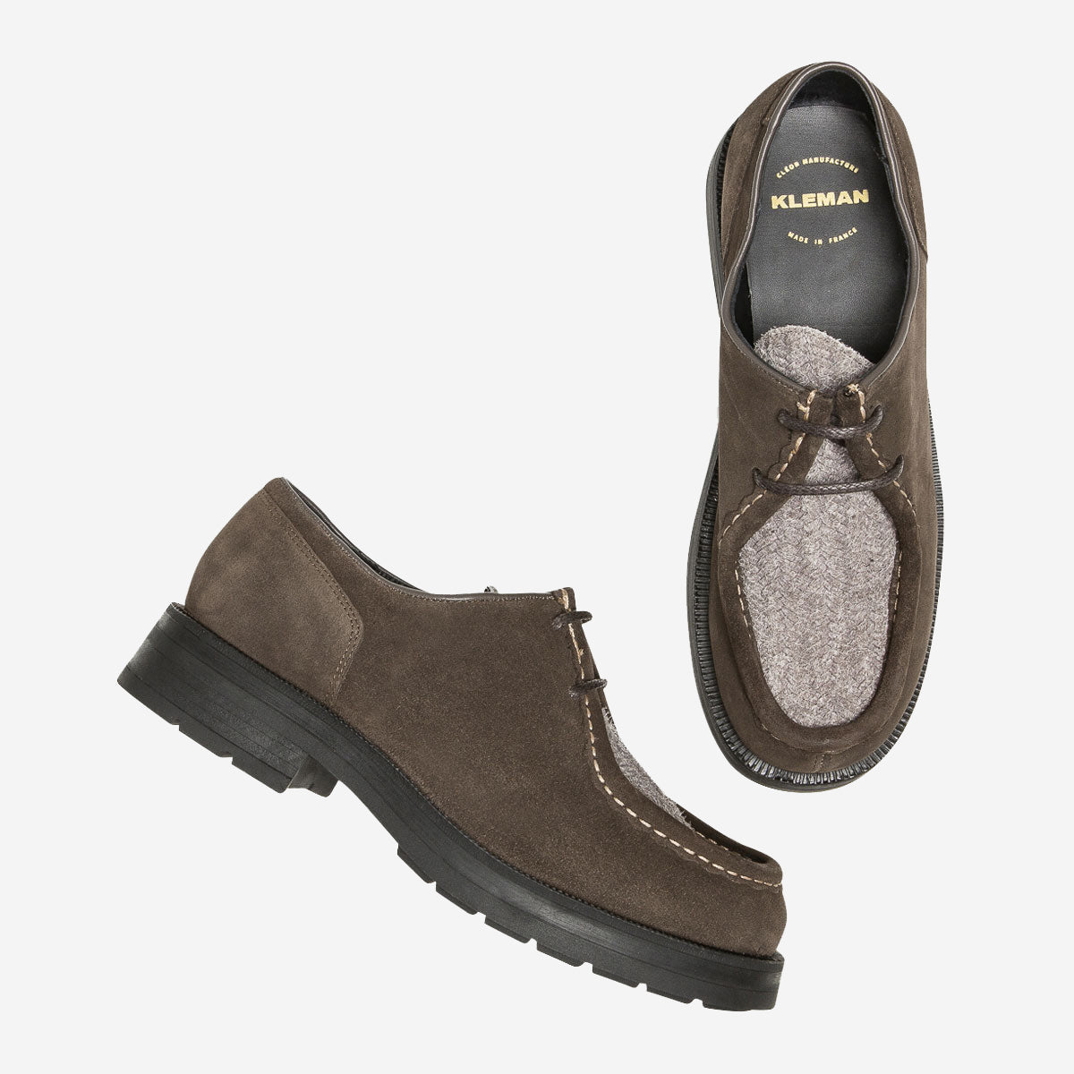 Tambour VS Suede Tyrolean Shoes - Brown