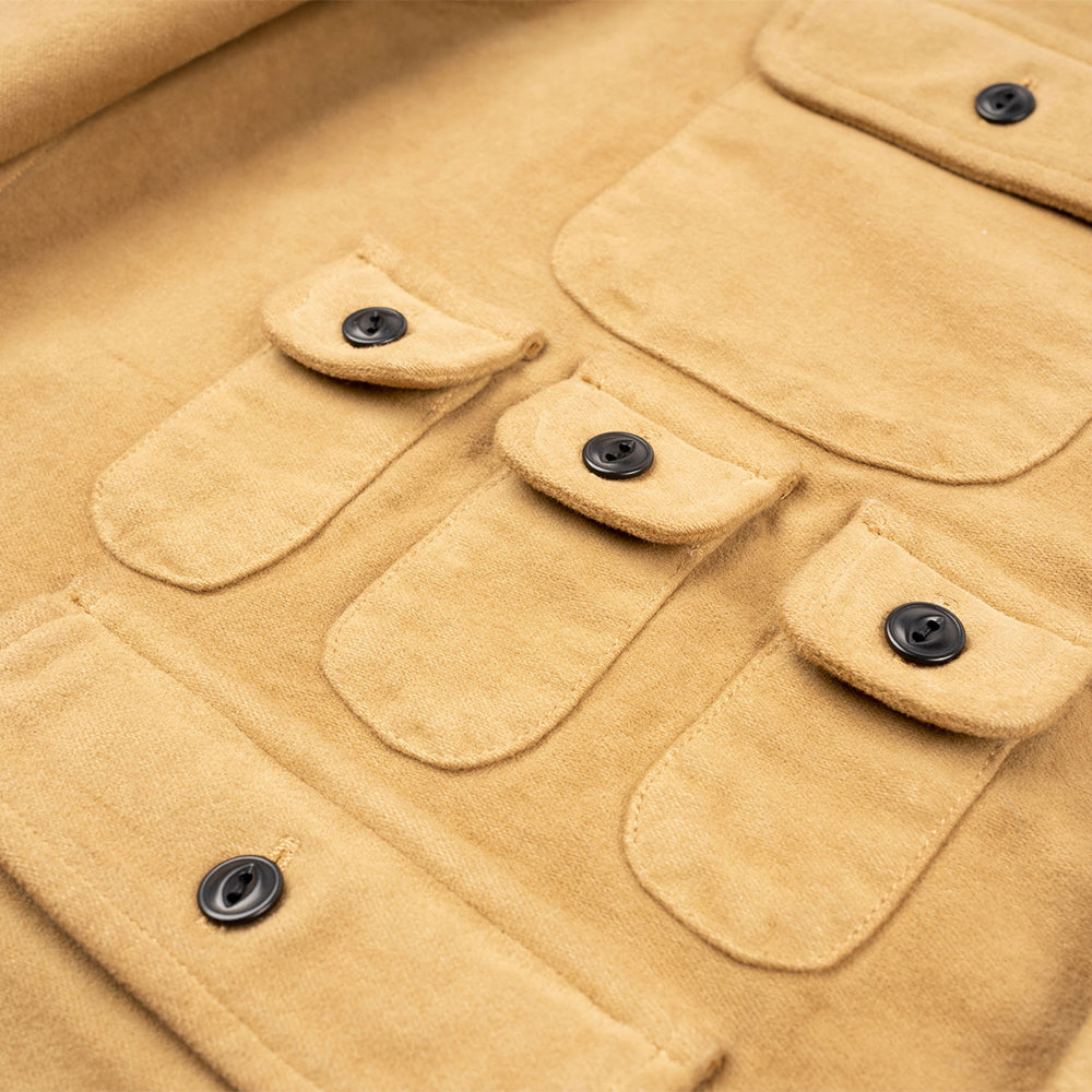 Cantagallo Dozen Pocket Moleskin Overshirt - Tobacco