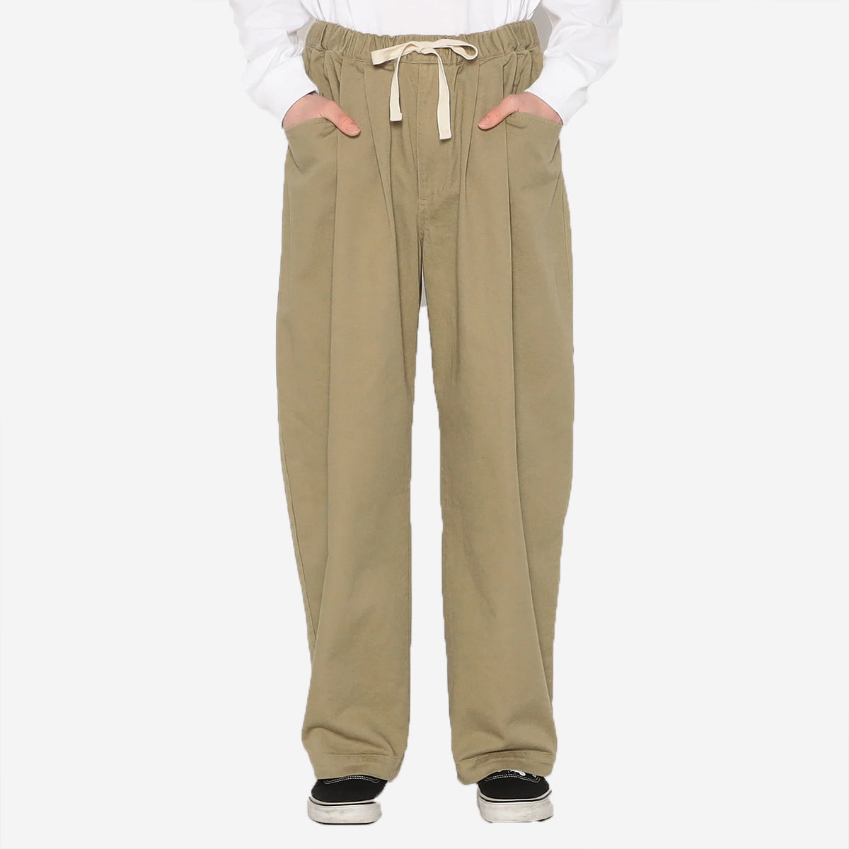 Two-Tuck Heavy Twill Easy Pants - Black