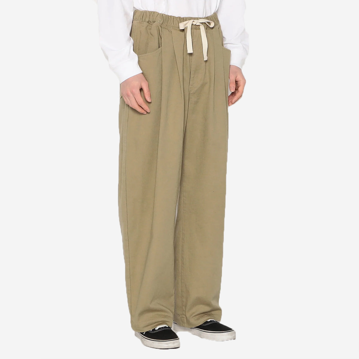 Two-Tuck Heavy Twill Easy Pants - Black