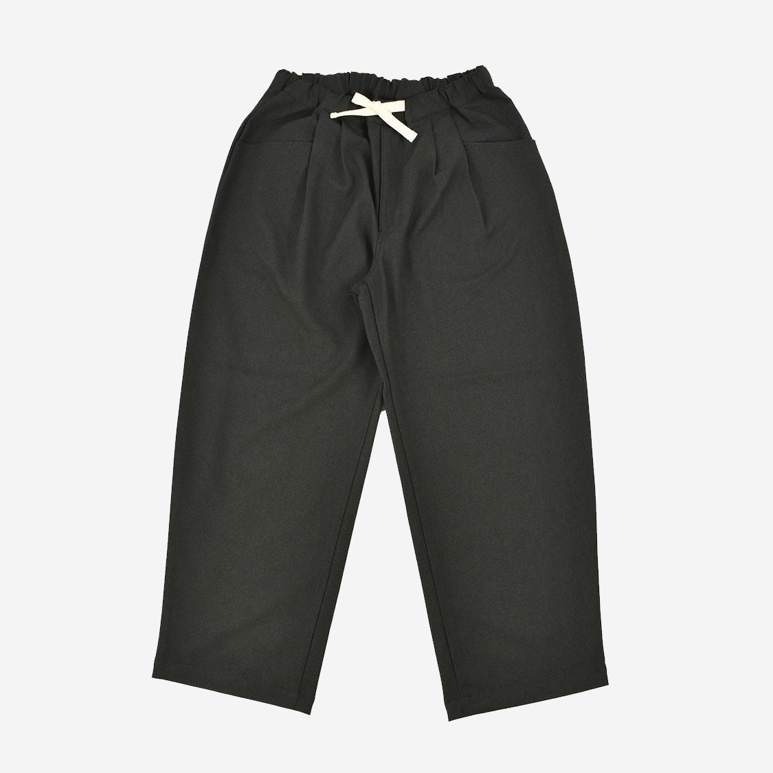 Two-Tuck Brushed Poly Easy Pants - Dark Green Grey