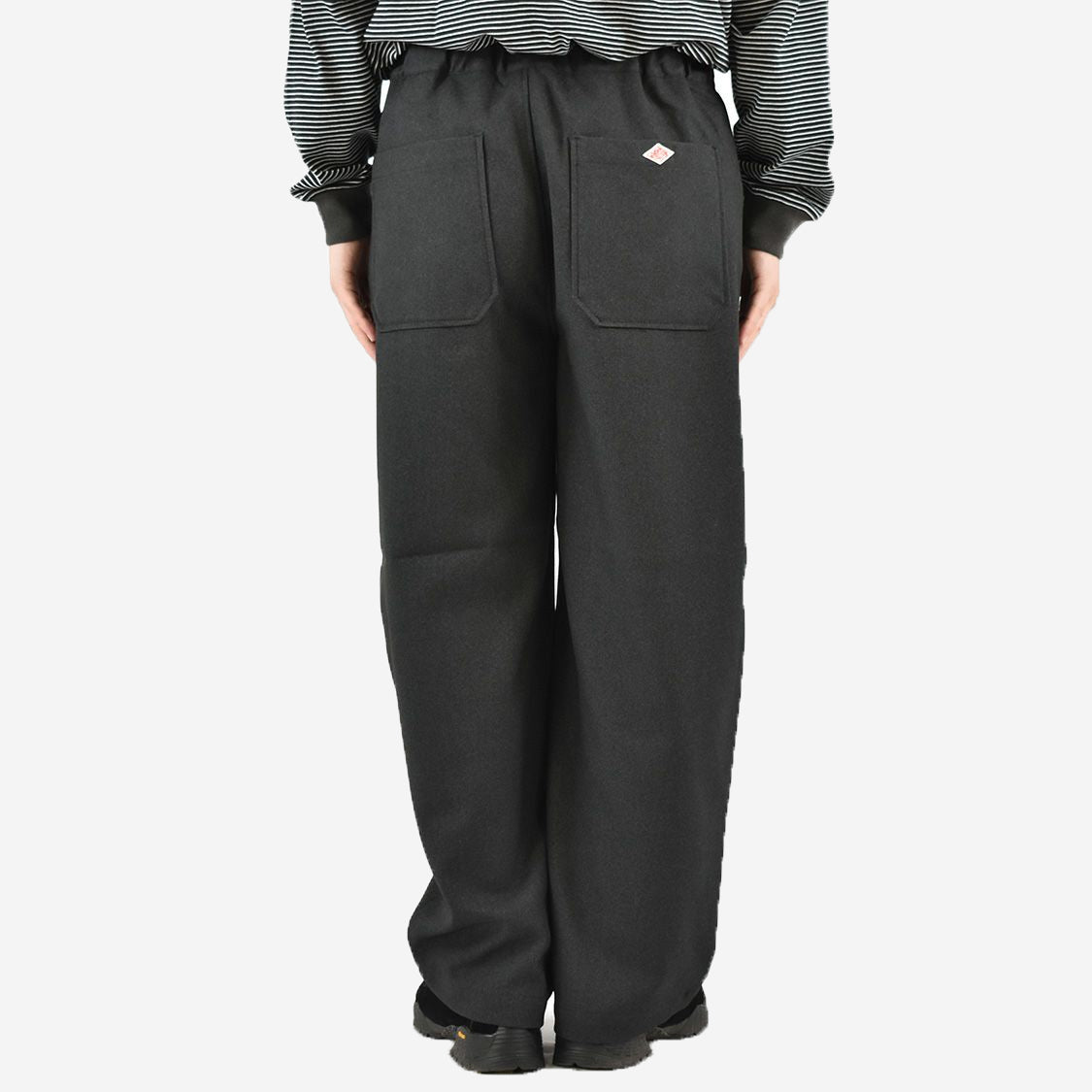 Two-Tuck Brushed Poly Easy Pants - Dark Green Grey