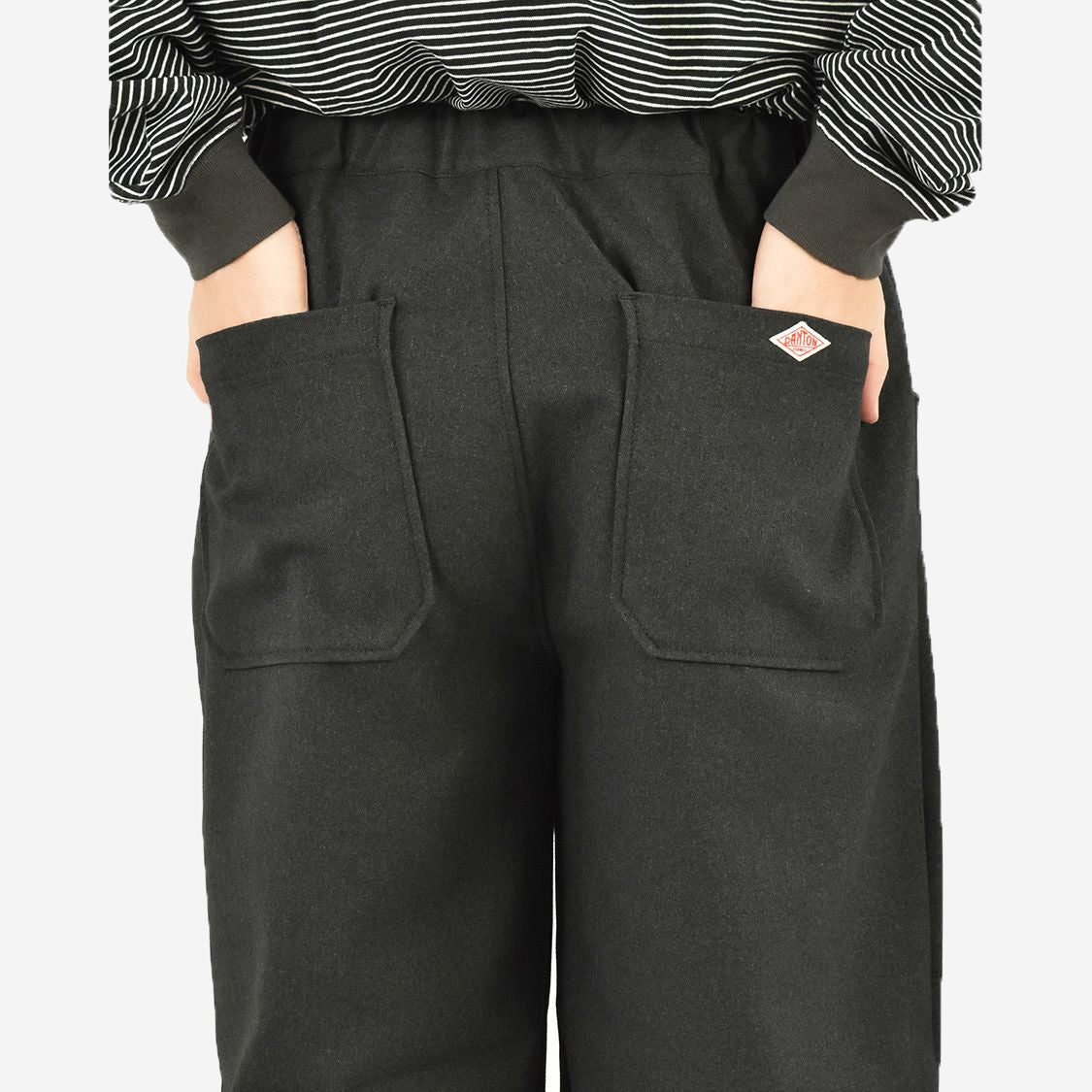 Two-Tuck Brushed Poly Easy Pants - Dark Green Grey
