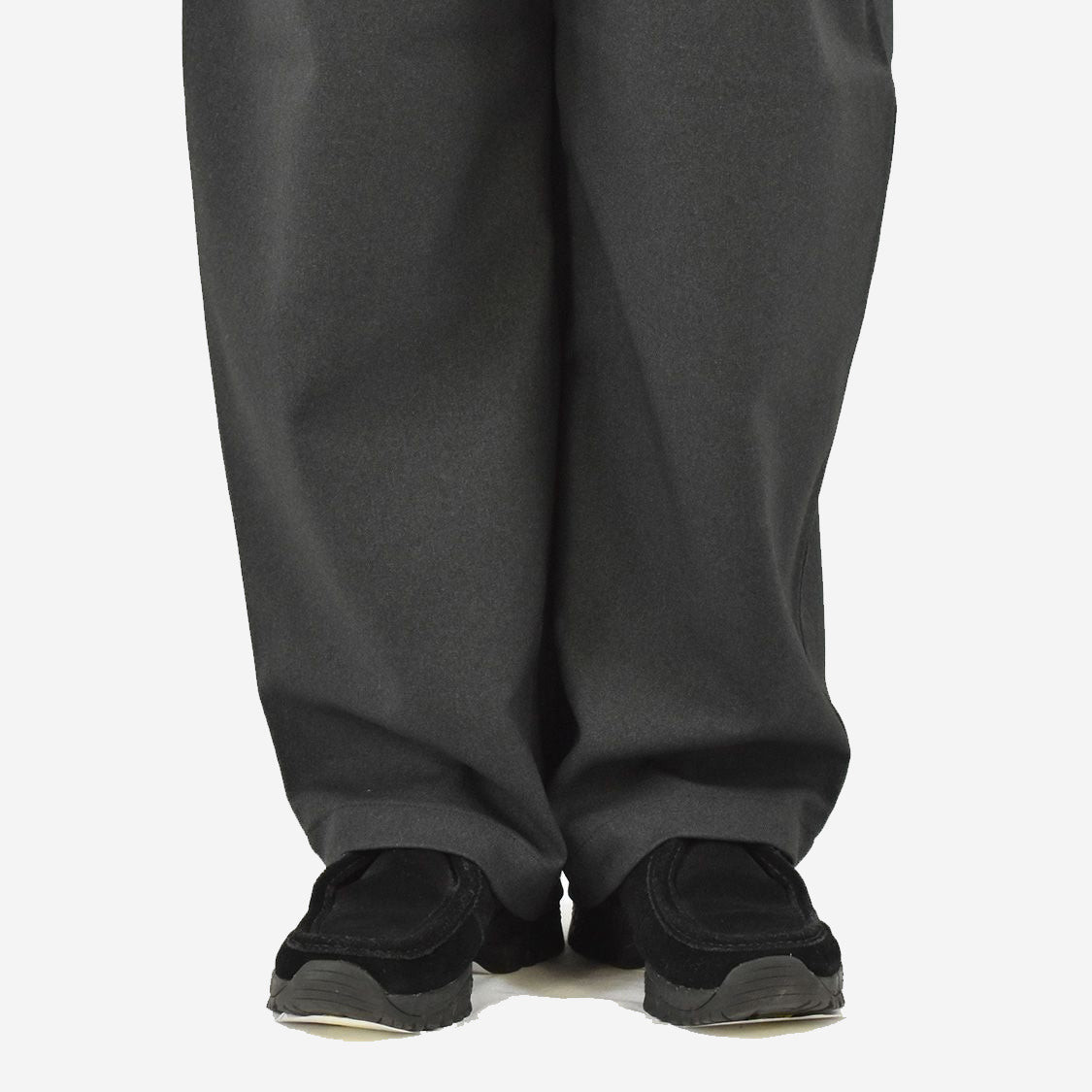 Two-Tuck Brushed Poly Easy Pants - Dark Green Grey