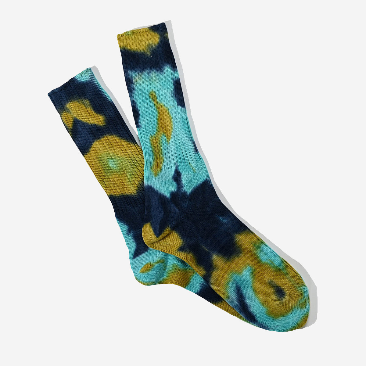 Tie Dye Crew Socks - Ink Blue