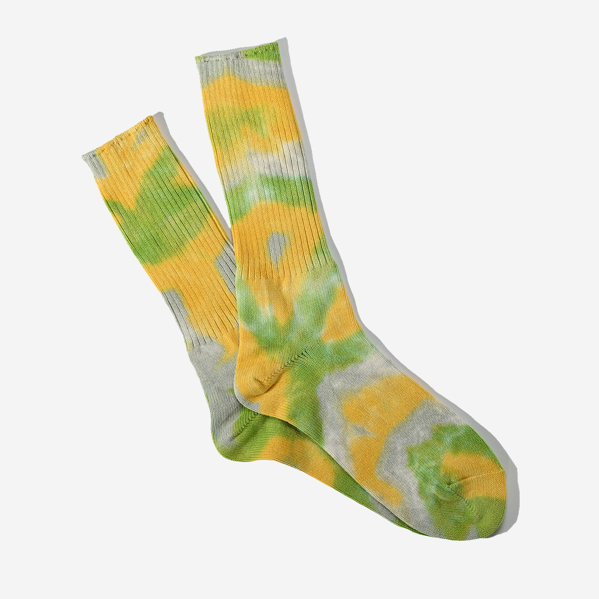 Tie Dye Crew Socks - Yellow