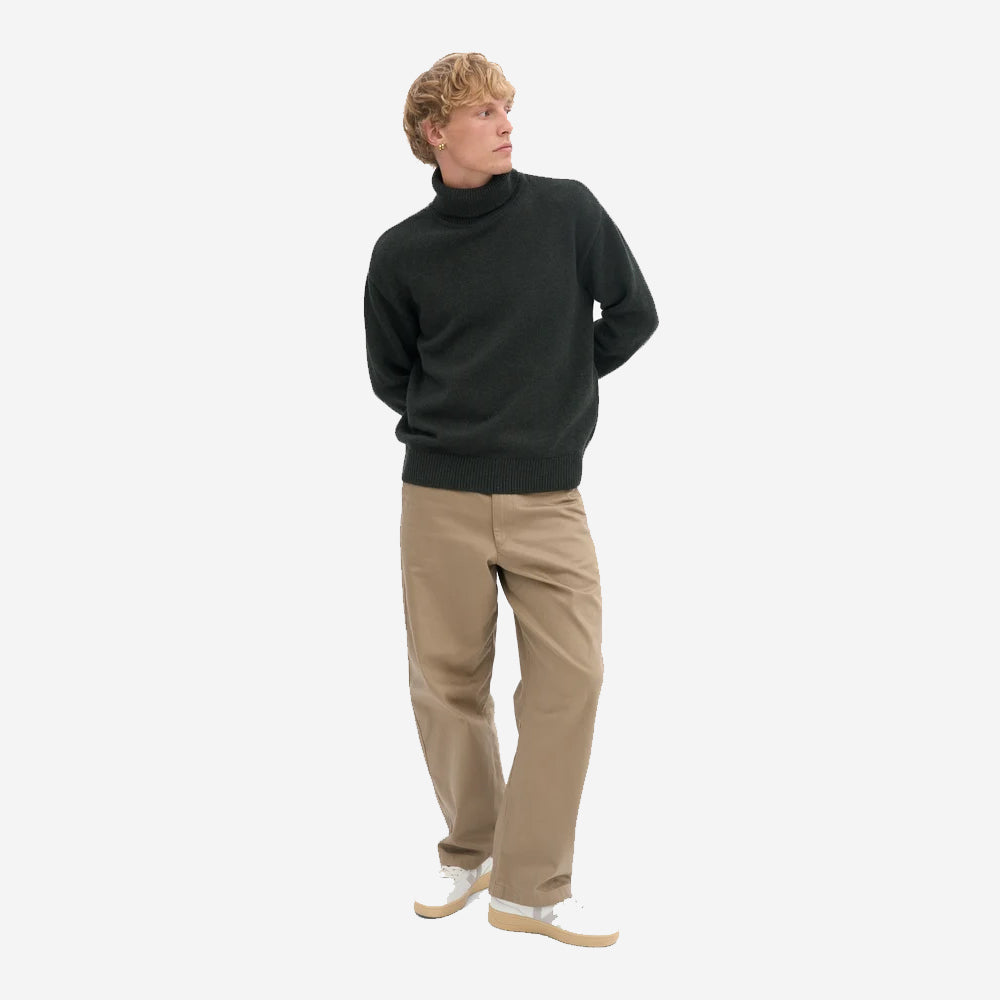 Merino Wool Turtleneck - Hunter Green