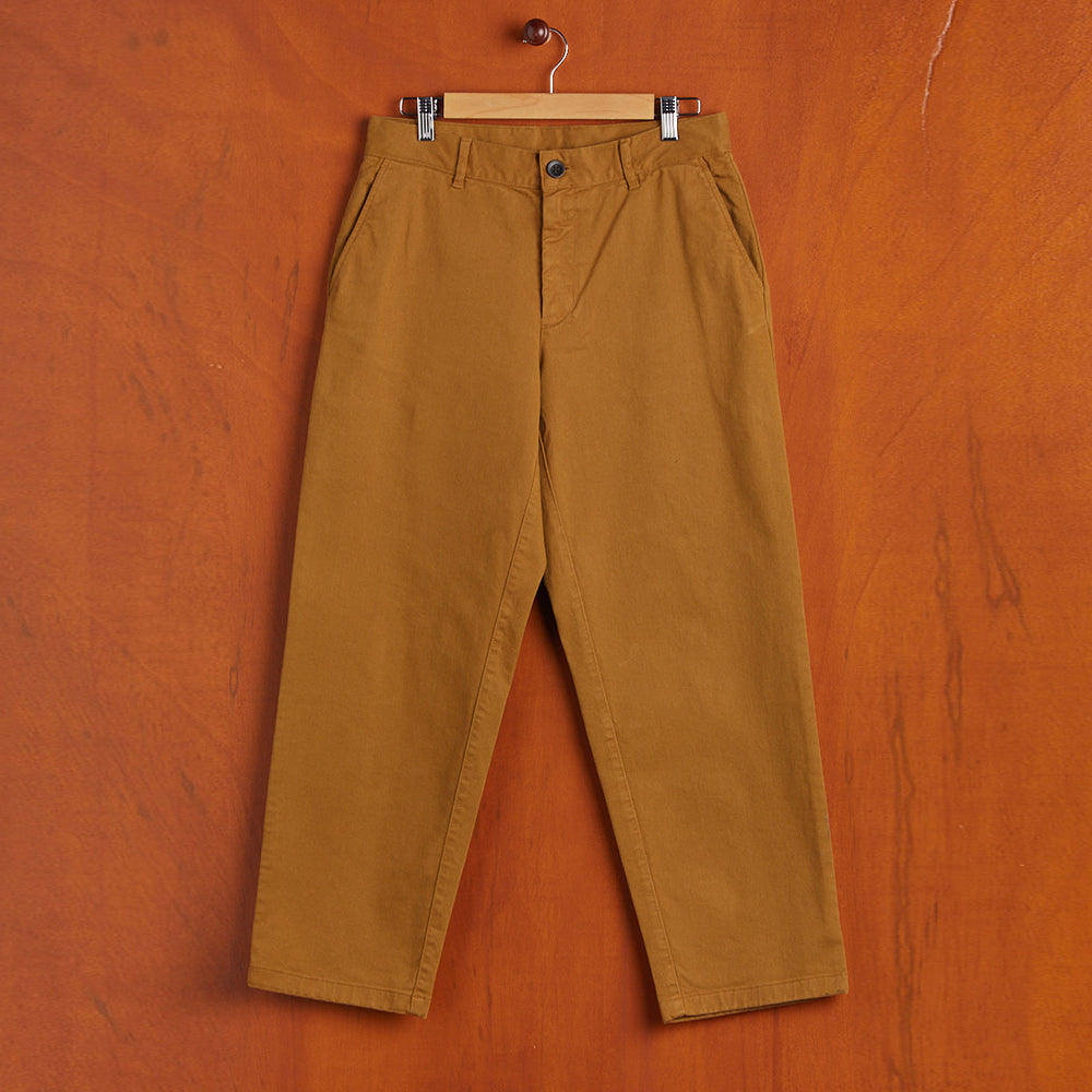 Twill Relaxed Tapered Trousers - Bronze
