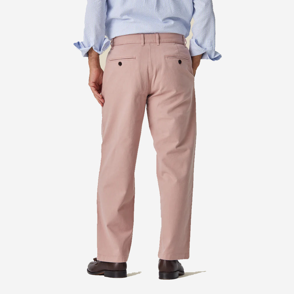 Twill Relaxed Tapered Trousers - Rose