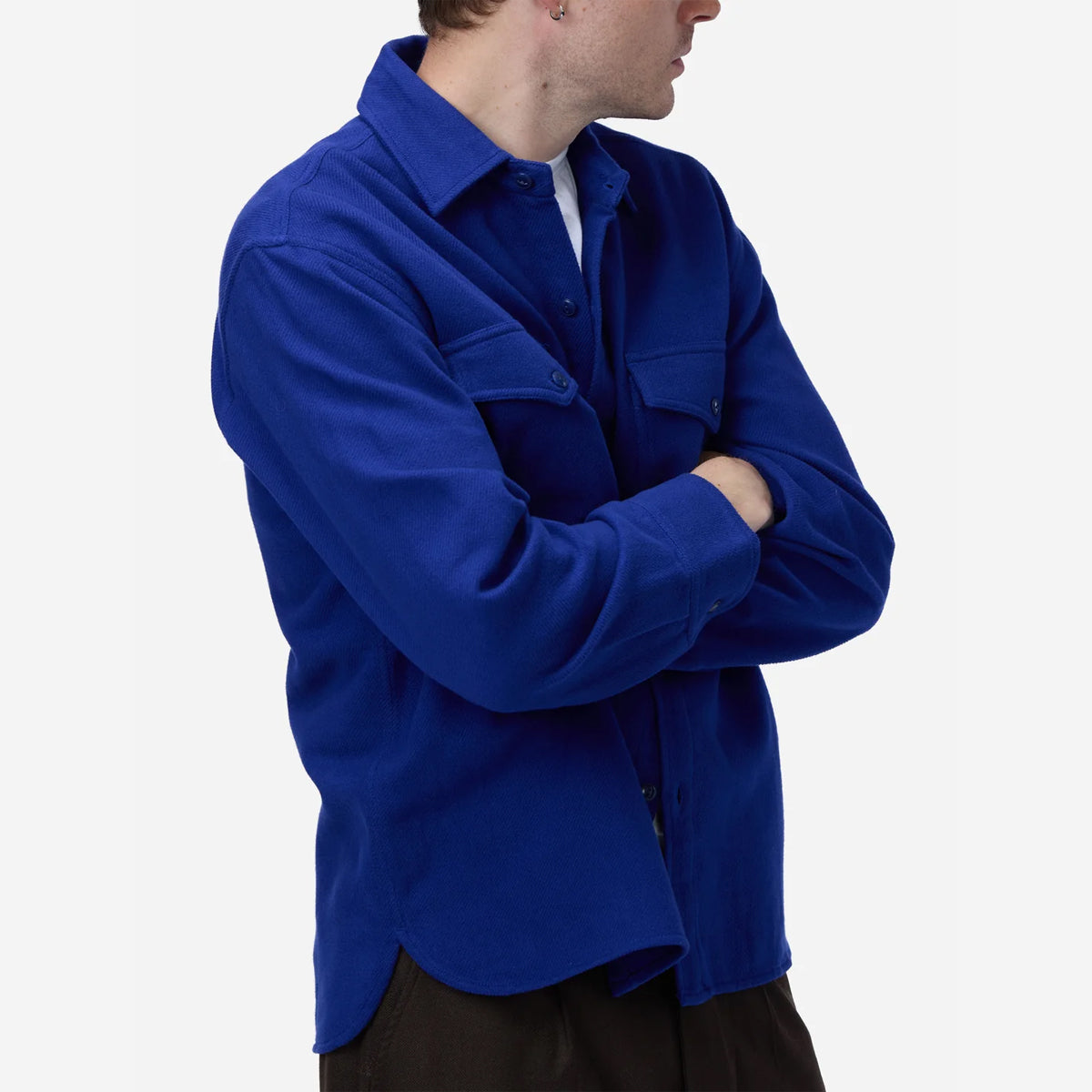 USN Flannel Overshirt - Cobalt Blue