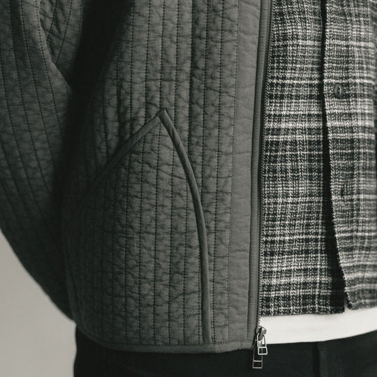 Utility Plaid Flannel Shirt - Black Static
