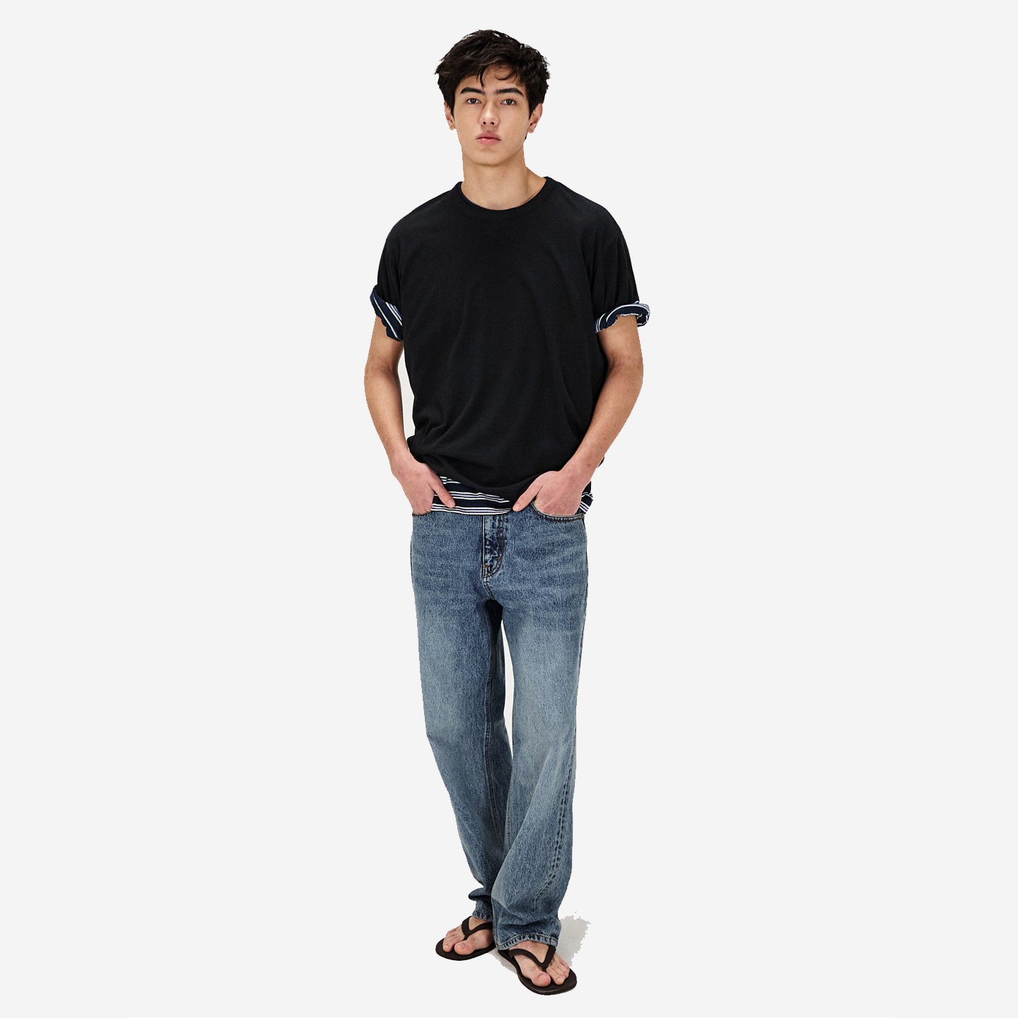 Blended Cotton Wool T-Shirt - Black