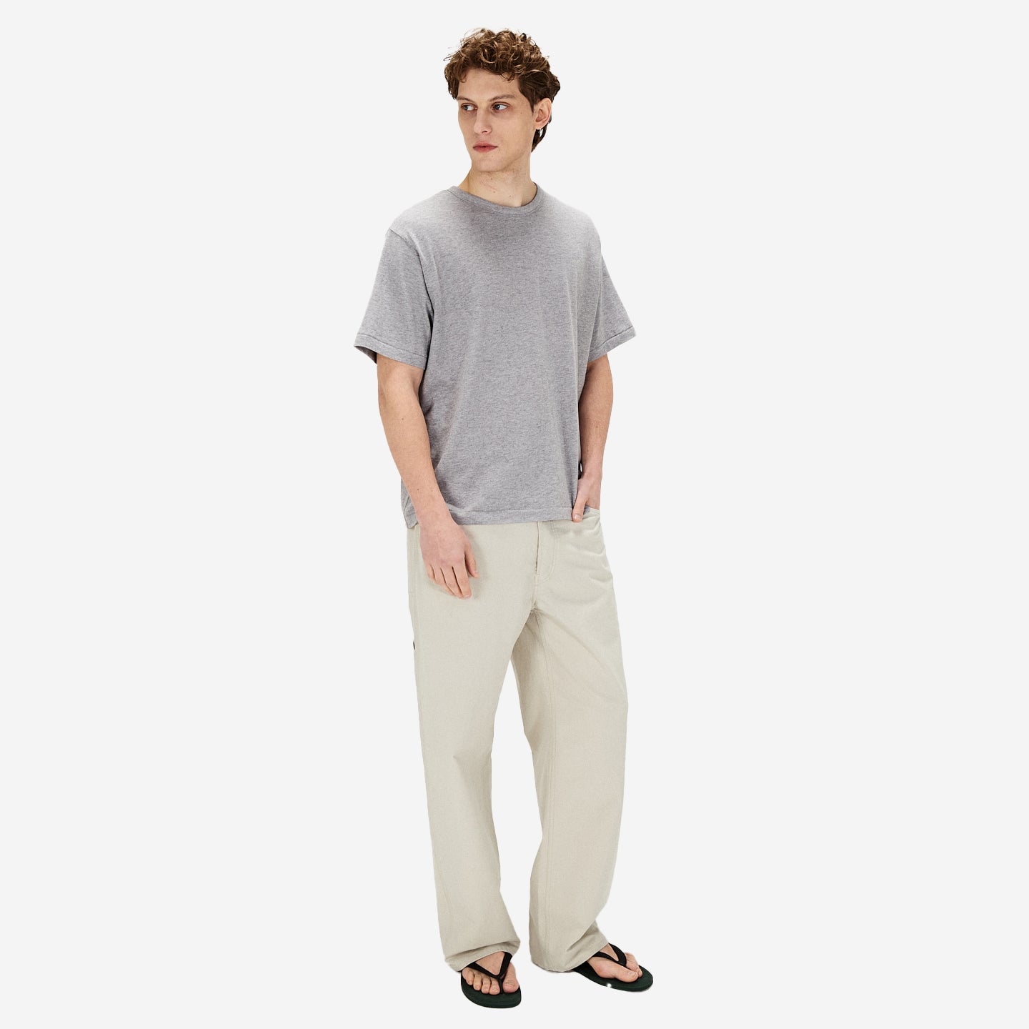 Blended Cotton Wool T-Shirt - Medium Grey