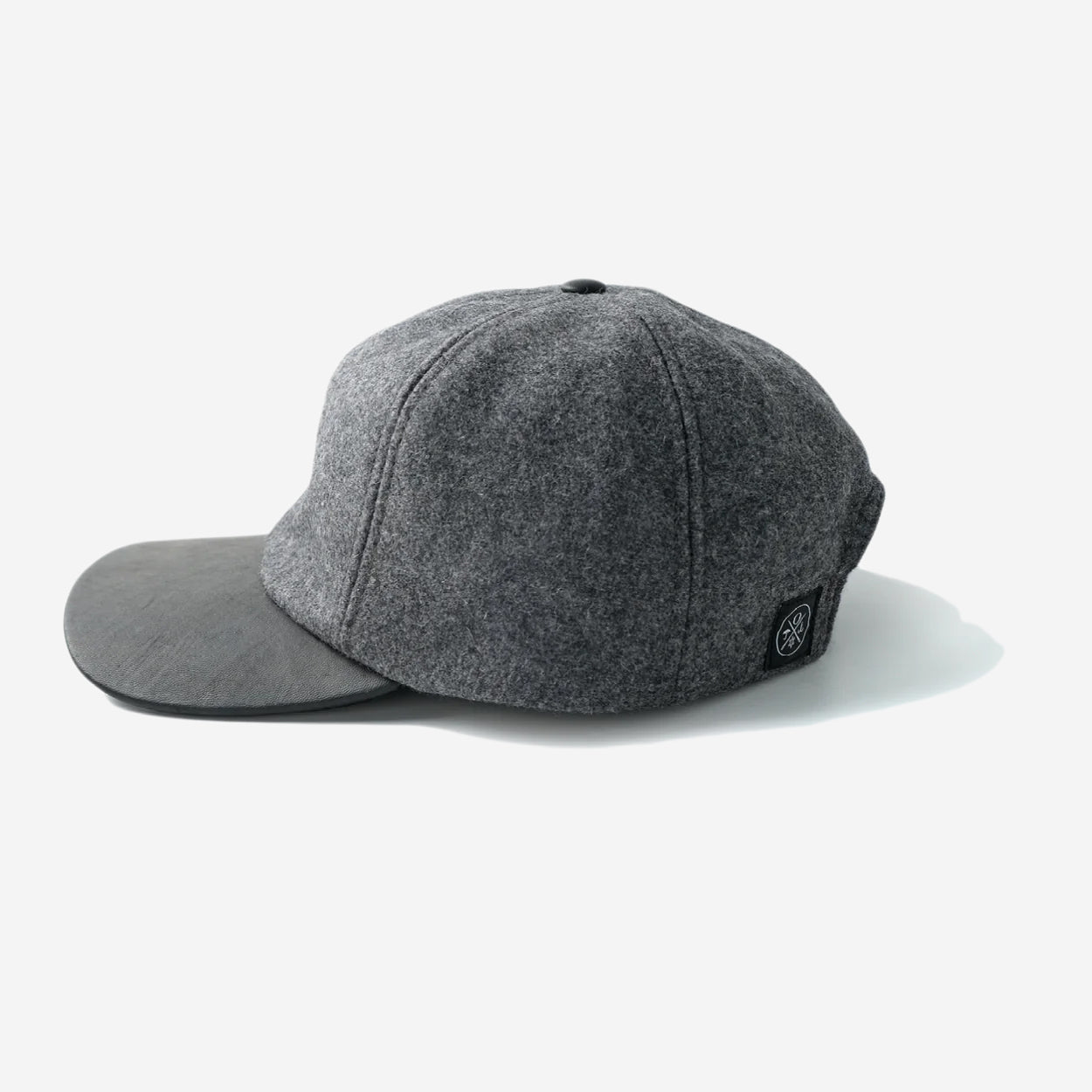 Wool Leather Ball Cap - Grey/Black