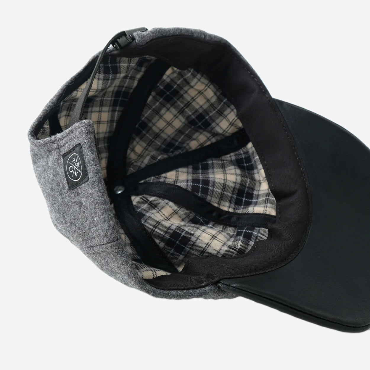 Wool Leather Ball Cap - Grey/Black