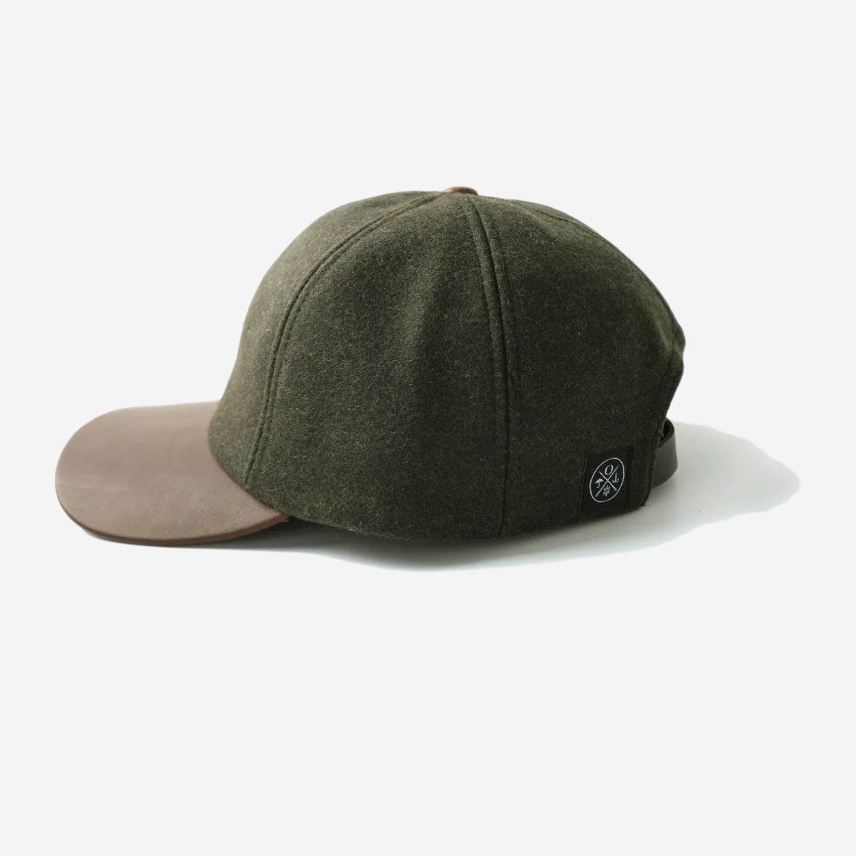 Wool Leather Ball Cap - Olive/Brown