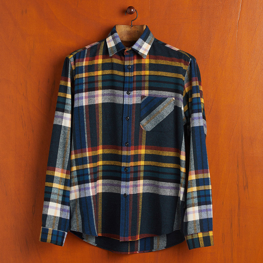 Wall Big Plaid Flannel Shirt - Navy/Multi