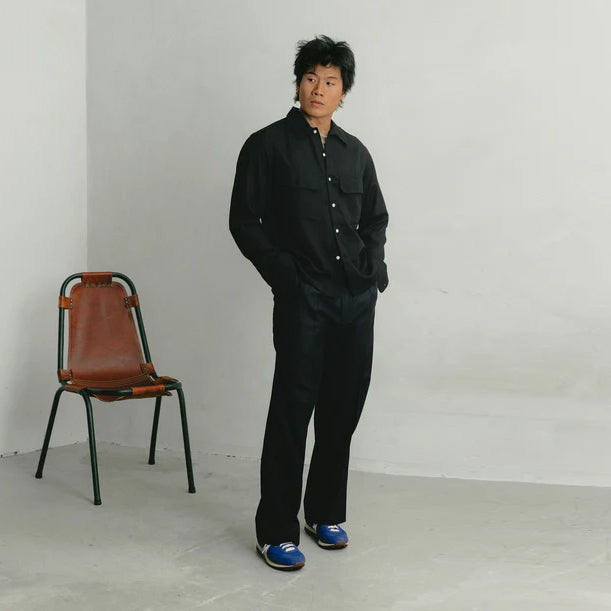 Western Lyocell/Wool Overshirt - Black