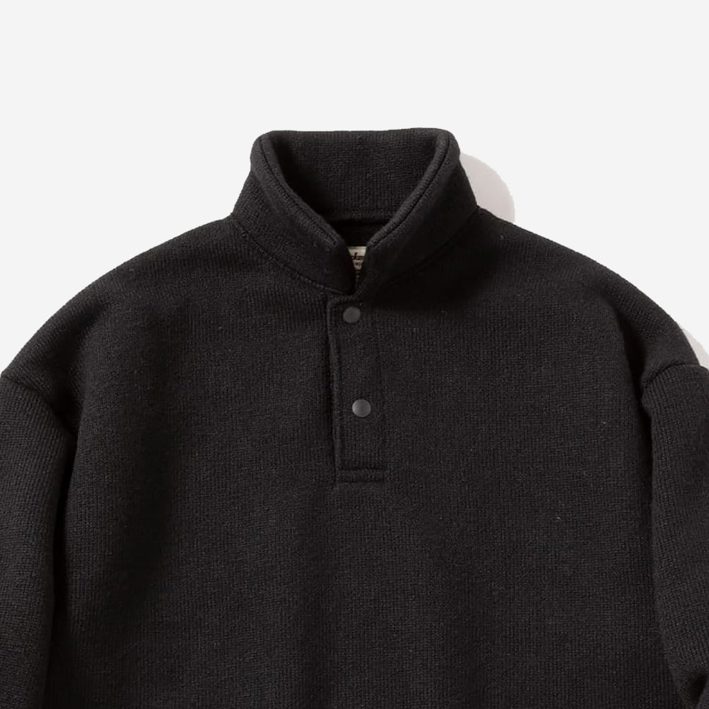 Wool Himo Polo Sweater - Black