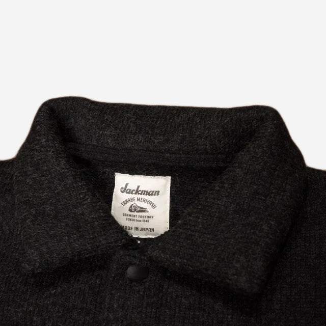 Wool Himo Polo Sweater - Black