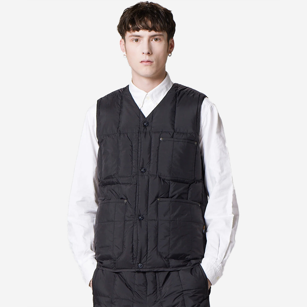Work V-Neck Button Down CORDURA Vest - Dark Navy