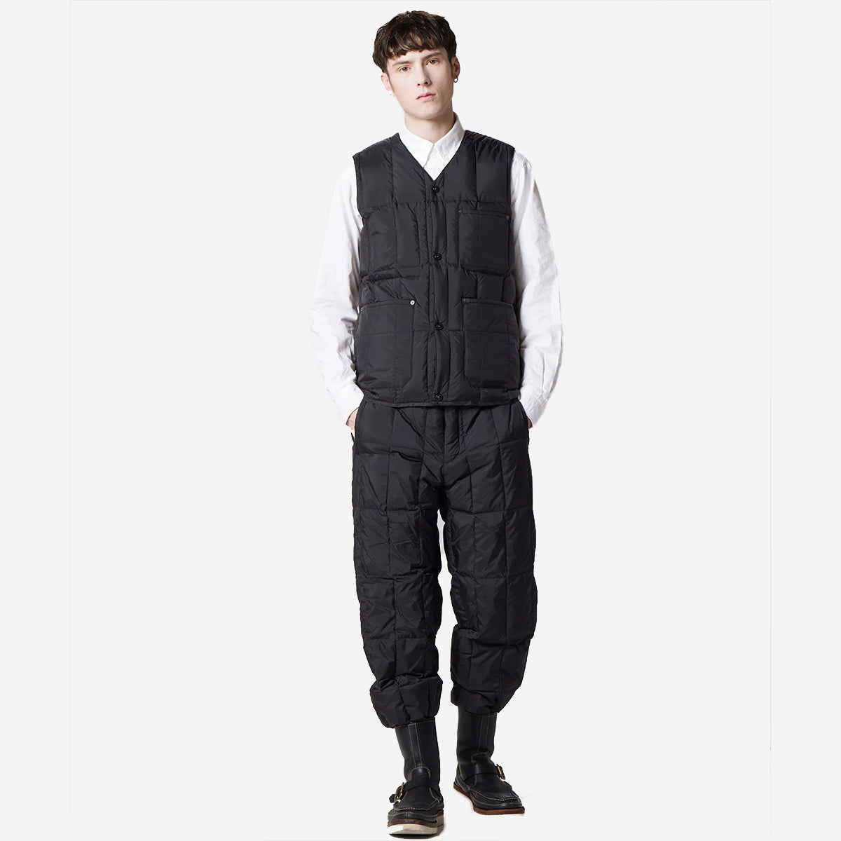Work V-Neck Button Down CORDURA Vest - Dark Navy