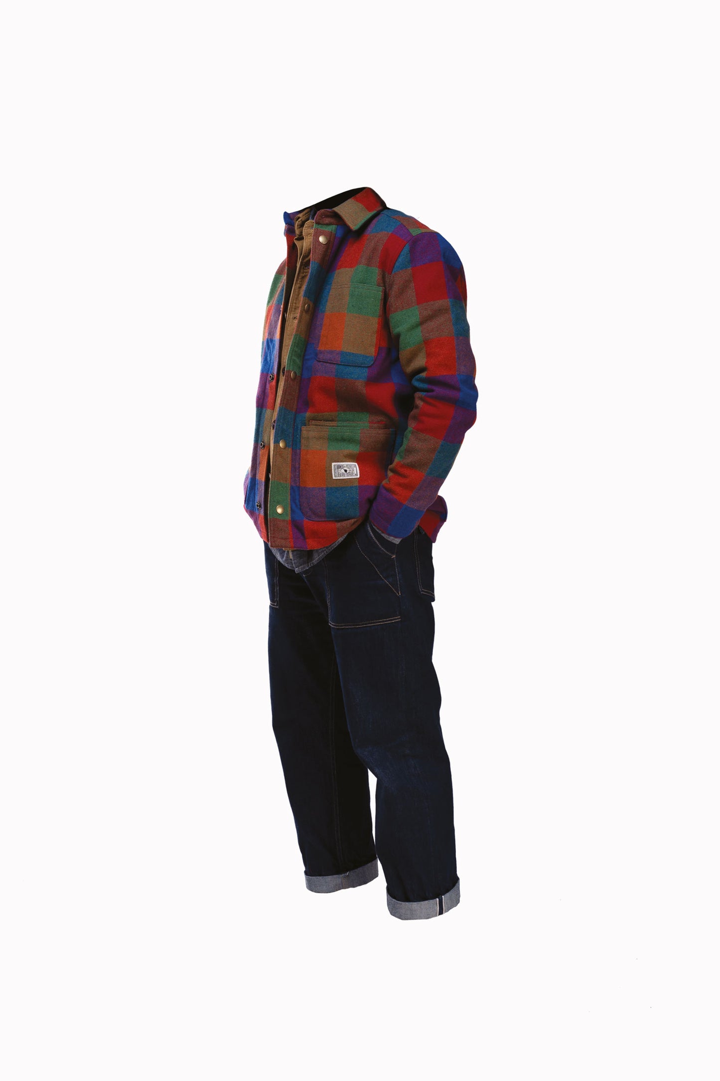 Galceti Chestnut Wool Jacket - Rainbow Check