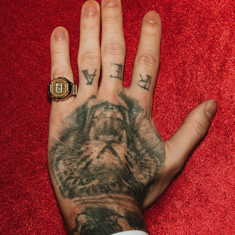 x J Balvin CRW-001JB-9 Casio Ring Watch - Gold